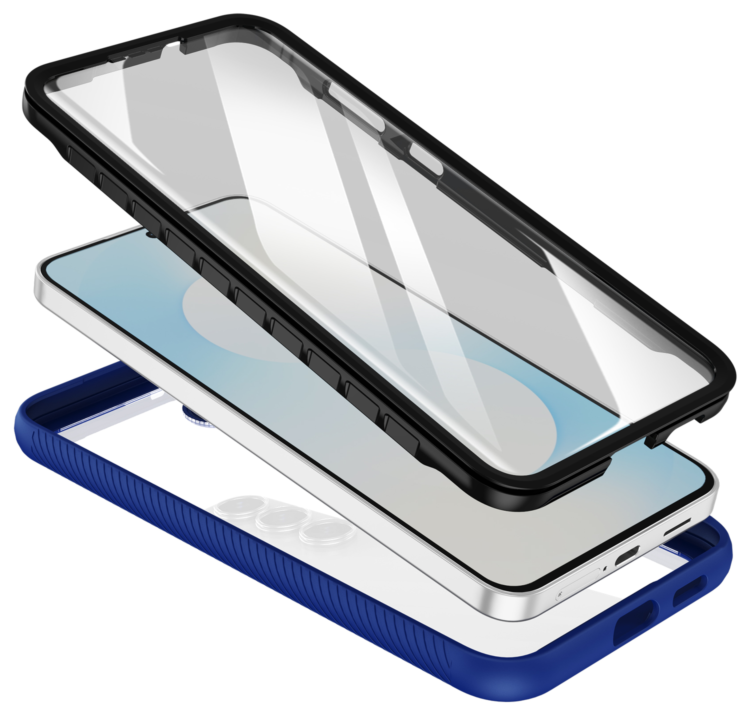 Samsung Galaxy S25 FE Hoesje Full Protect 360° Cover met MagSafe / Qi2 Blauw afbeelding 3