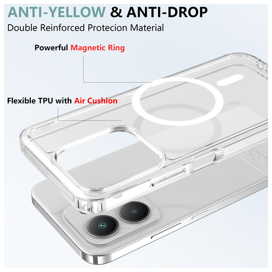 Xiaomi Redmi 15C Hoesje Hard Back Cover met MagSafe Transparant afbeelding 5