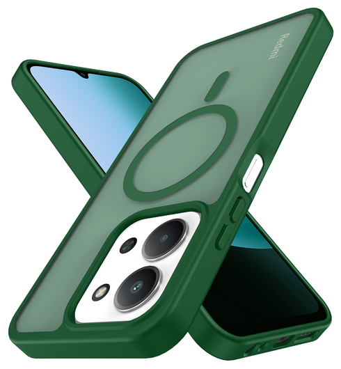 Xiaomi Redmi 15C Hoesje met MagSafe Back Cover Matte Groen afbeelding 2