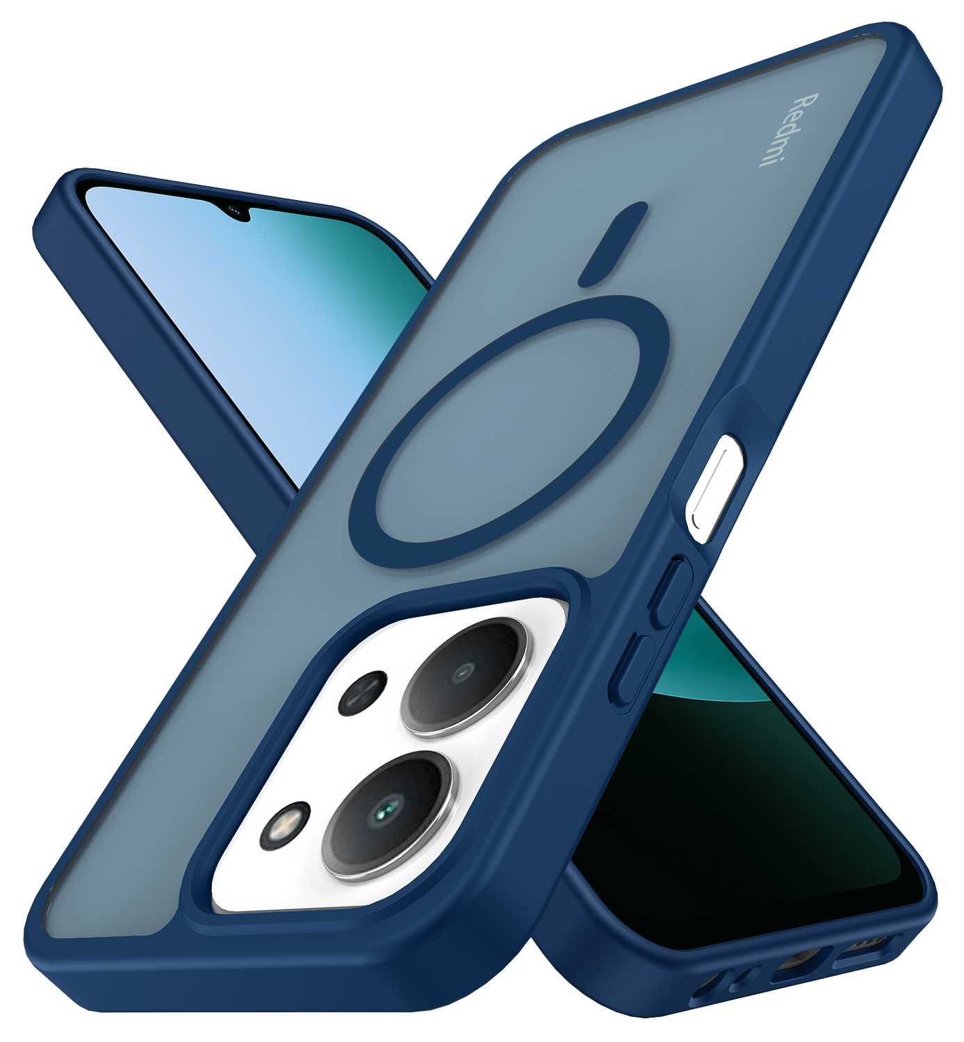 Xiaomi Redmi 15C Hoesje met MagSafe Back Cover Matte Blauw afbeelding 2