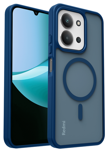 Xiaomi Redmi 15C Hoesje met MagSafe Back Cover Matte Blauw afbeelding 6