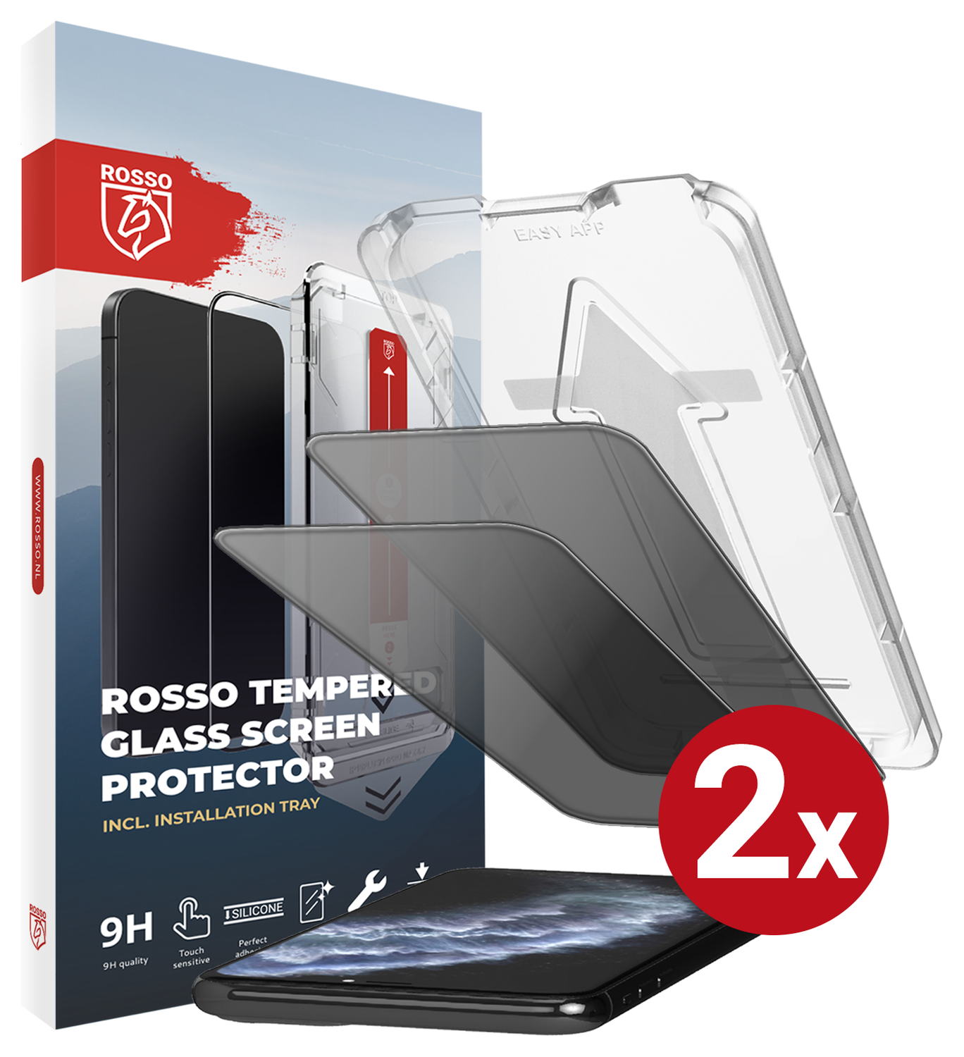 Rosso iPhone 11 Pro Privacy Glass Installatietray Dust Removal (2-Pack) afbeelding 11