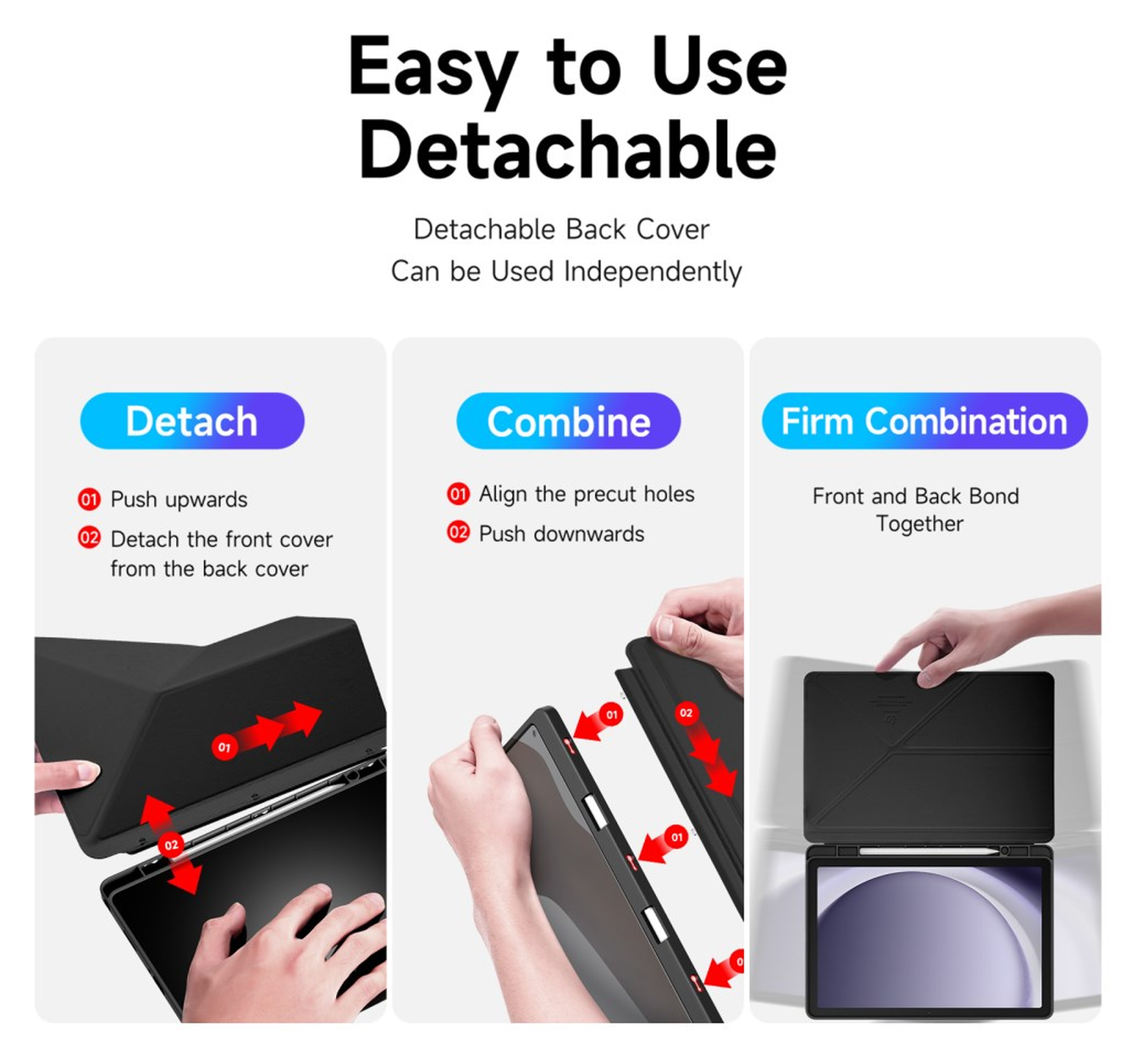 Dux Ducis Magi Samsung Galaxy Tab A11 Plus / A9 Plus Hoes V-Fold Book Case Zwart afbeelding 3