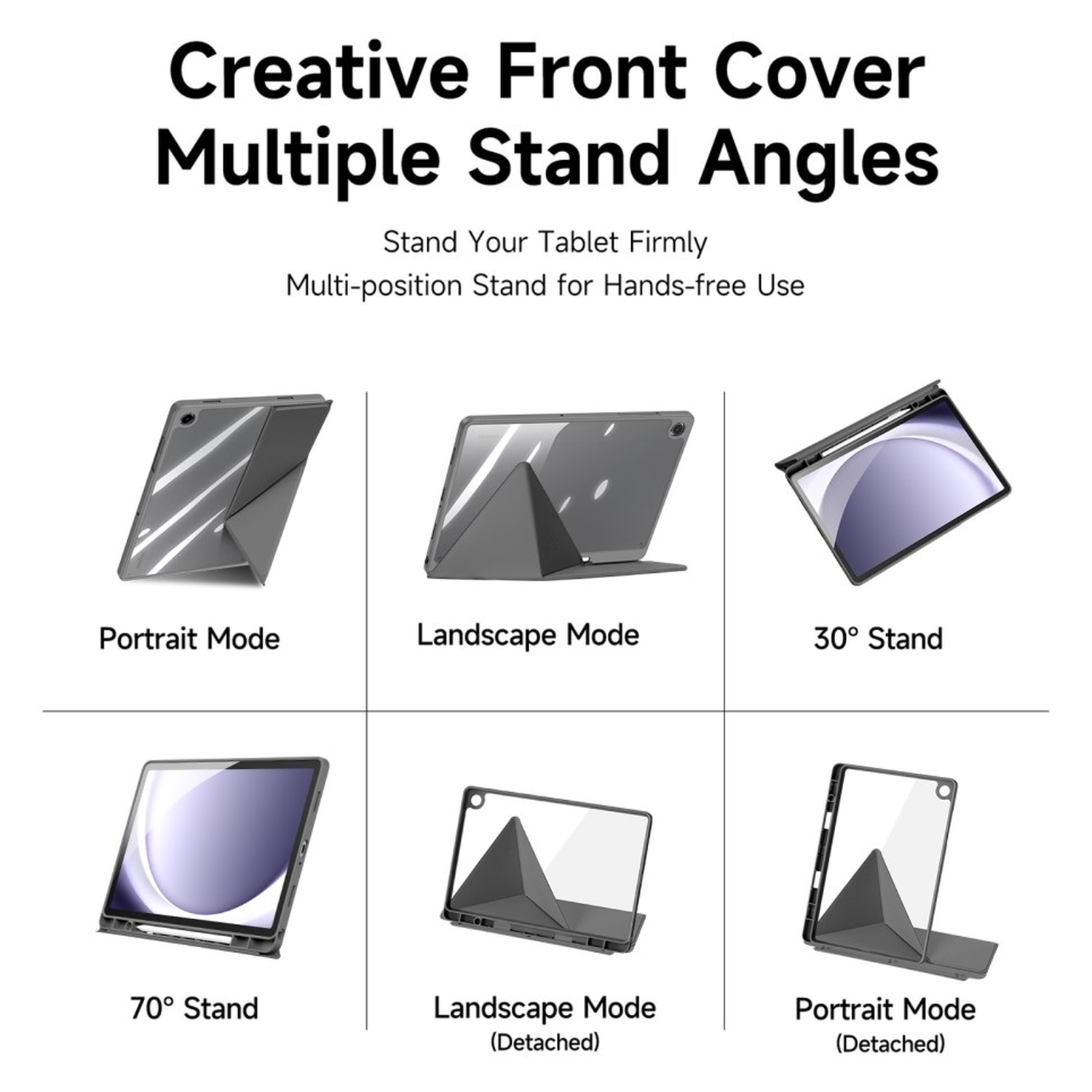 Dux Ducis Magi Samsung Galaxy Tab A11 Plus / A9 Plus Hoes V-Fold Book Case Grijs afbeelding 5