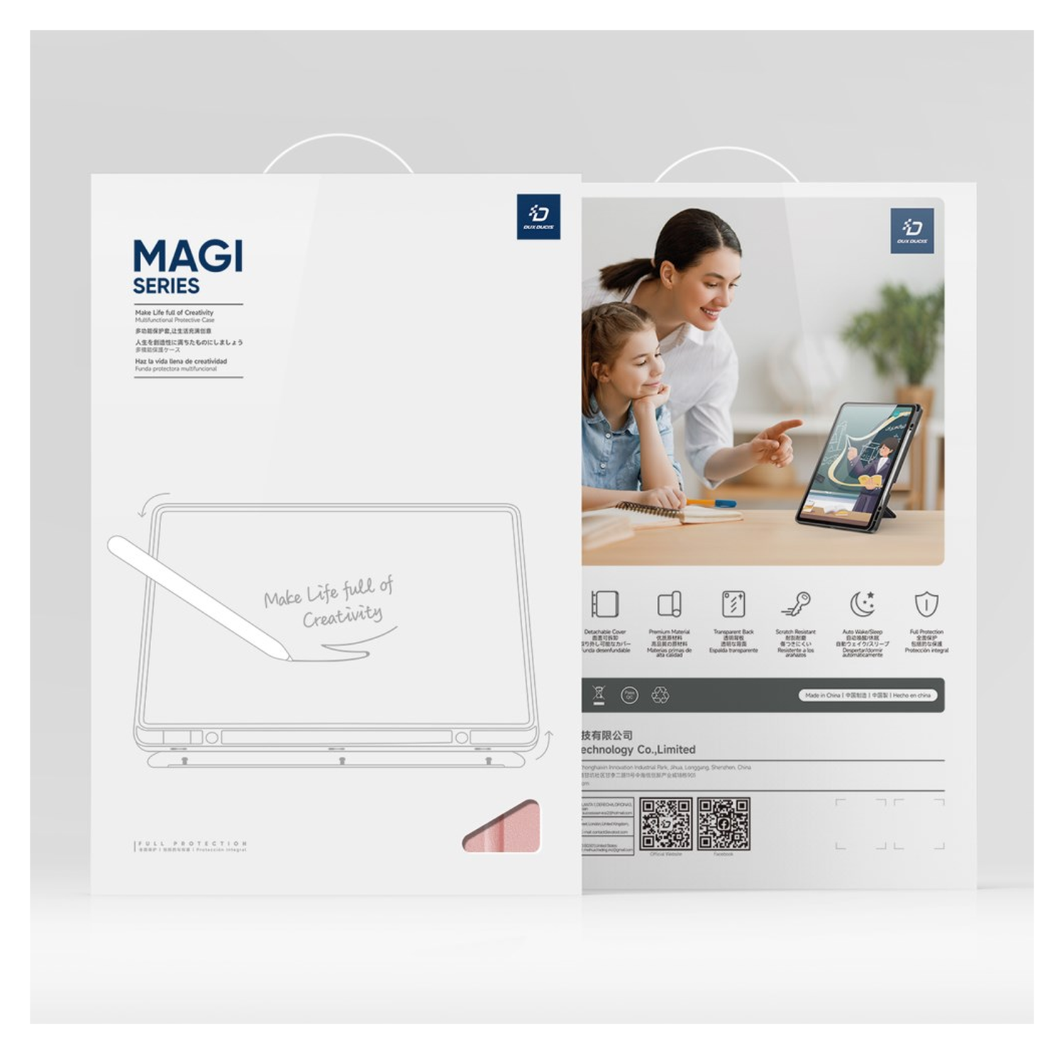 Dux Ducis Magi Samsung Galaxy Tab A11 Plus / A9 Plus Hoes V-Fold Book Case Roze afbeelding 12