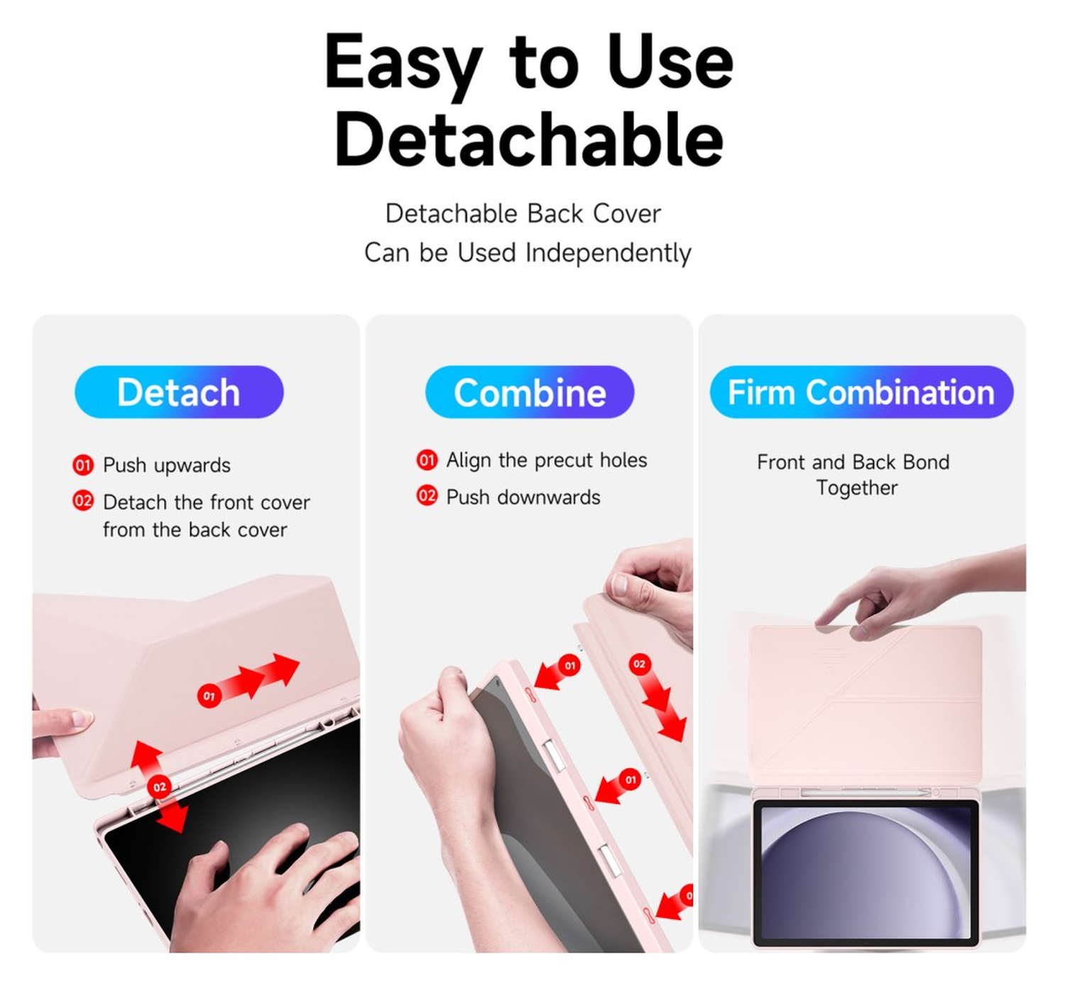 Dux Ducis Magi Samsung Galaxy Tab A11 Plus / A9 Plus Hoes V-Fold Book Case Roze afbeelding 3