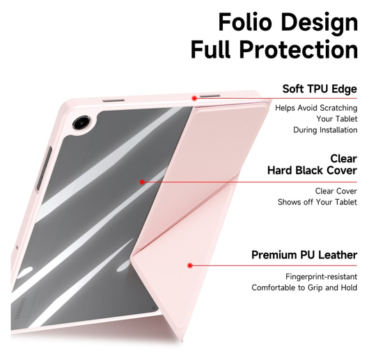 Dux Ducis Magi Samsung Galaxy Tab A11 Plus / A9 Plus Hoes V-Fold Book Case Roze afbeelding 6