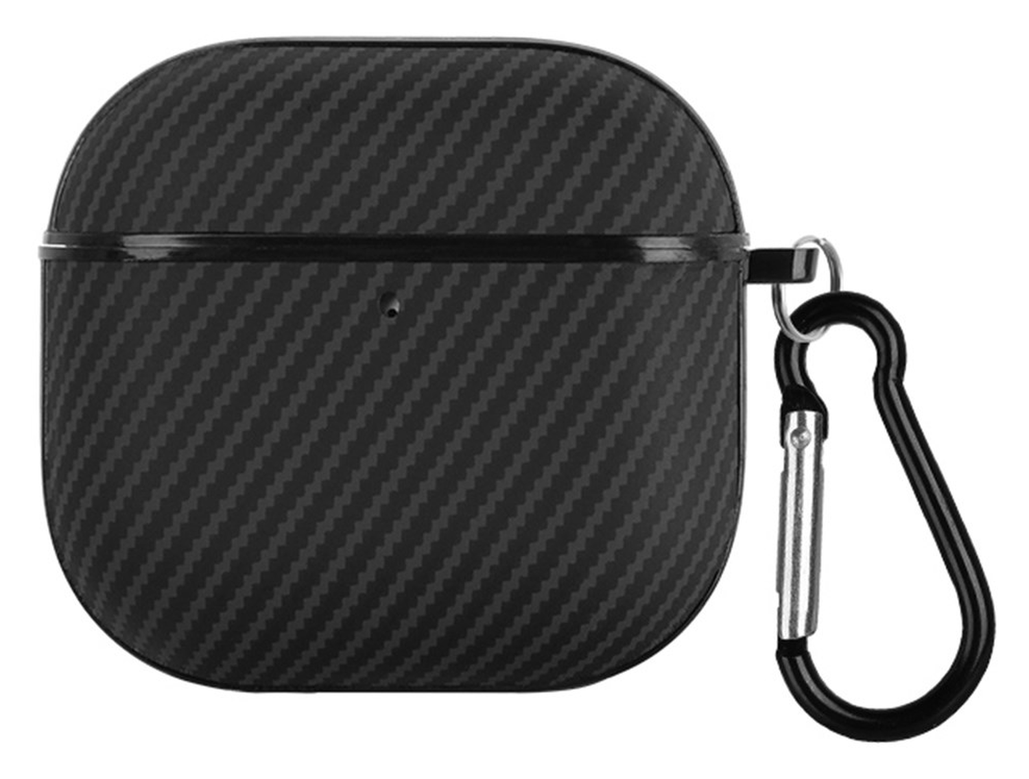 Apple AirPods 4 Hoesje TPU met Haak Carbon Zwart afbeelding 1