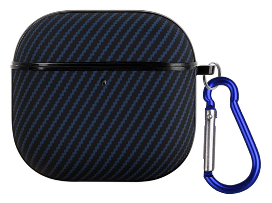 Apple AirPods 4 Hoesje TPU met Haak Carbon Blauw afbeelding 1