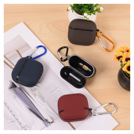 Apple AirPods 4 Hoesje TPU met Haak Carbon Blauw afbeelding 4