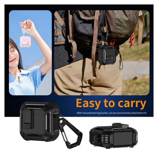 Apple AirPods 4 Hoesje TPU met Haak Hoes MagSafe Wit Blauw afbeelding 7