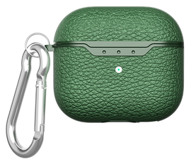 Apple AirPods 4 Hoesje Litchi TPU Schokbestendig Haak Groen