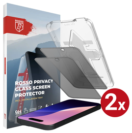 Rosso iPhone 16 Pro Privacy Glass met Installatietray Dust Removal (2-Pack)