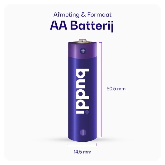 Buddi Oplaadbare AA Batterijen 2.800 mAh 1.2V 100 Stuks afbeelding 4