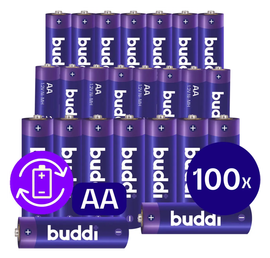 Buddi Oplaadbare AA Batterijen 2.800 mAh 1.2V 100 Stuks