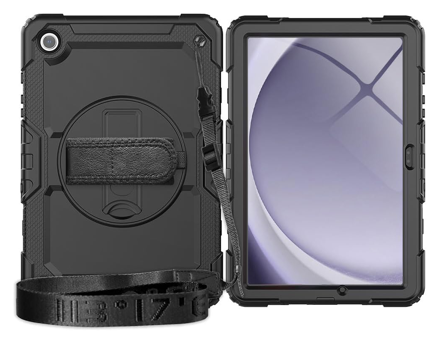 Samsung Galaxy Tab A11 Hoes met Screen Protector en Handriem Zwart afbeelding 1