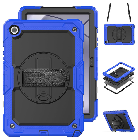 Samsung Galaxy Tab A11 Hoes met Screen Protector en Handriem Blauw afbeelding 2