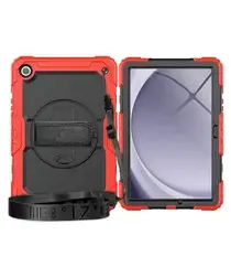 Samsung Galaxy Tab A11 Hoes met Screen Protector en Handriem Rood afbeelding