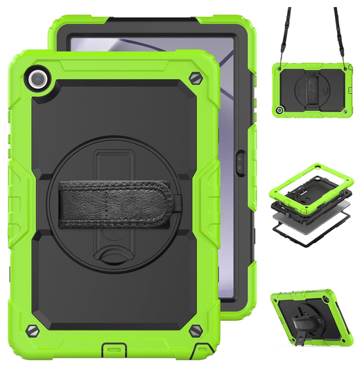 Samsung Galaxy Tab A11 Plus Hoes met Screen Protector en Handriem Groen afbeelding 2