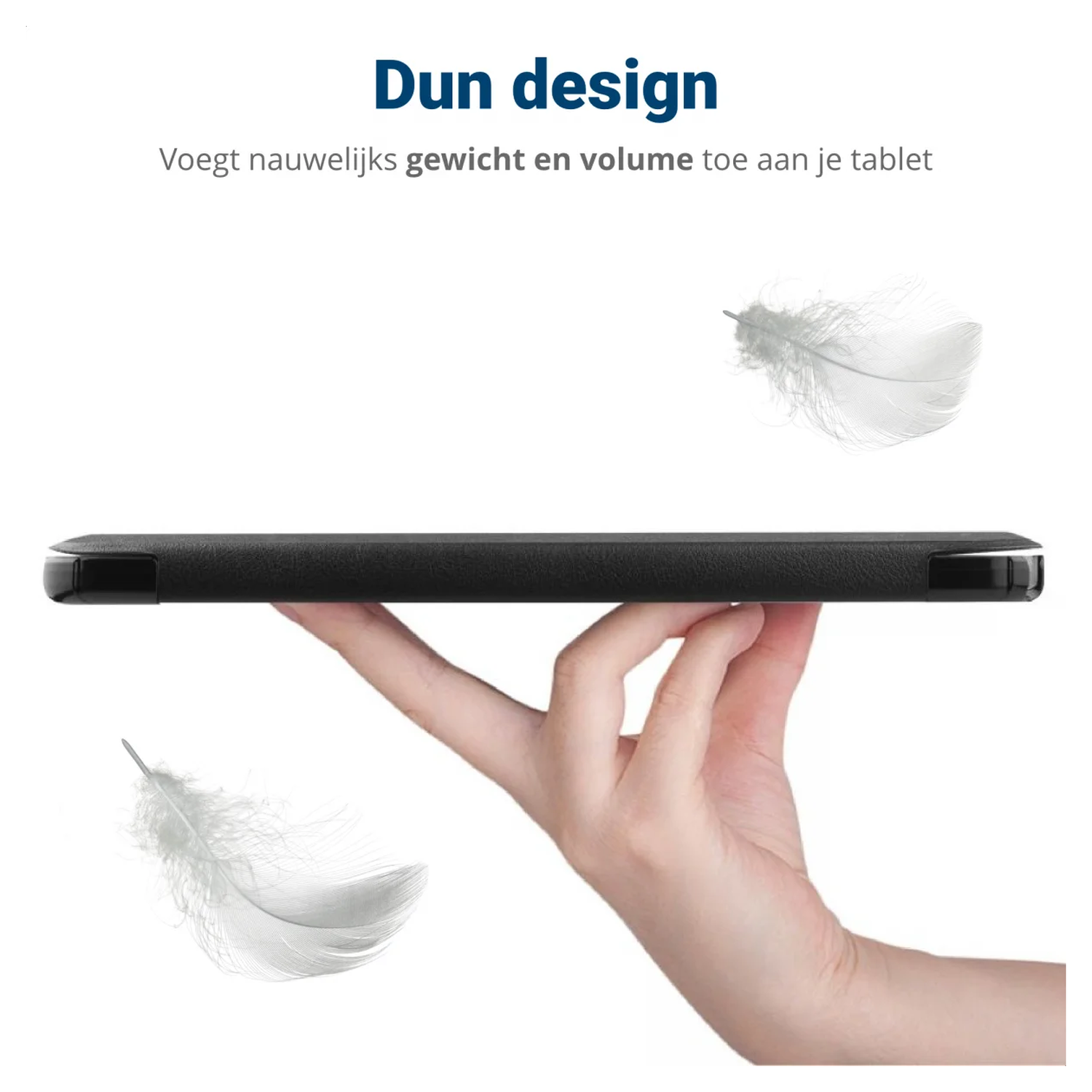 Samsung Galaxy Tab A11 Hoes Tri-Fold Book Case met Standaard Zwart afbeelding 5