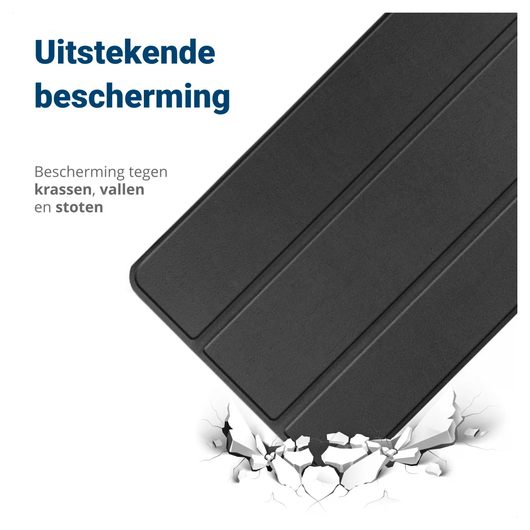Samsung Galaxy Tab A11 Hoes Tri-Fold Book Case met Standaard Zwart afbeelding 3