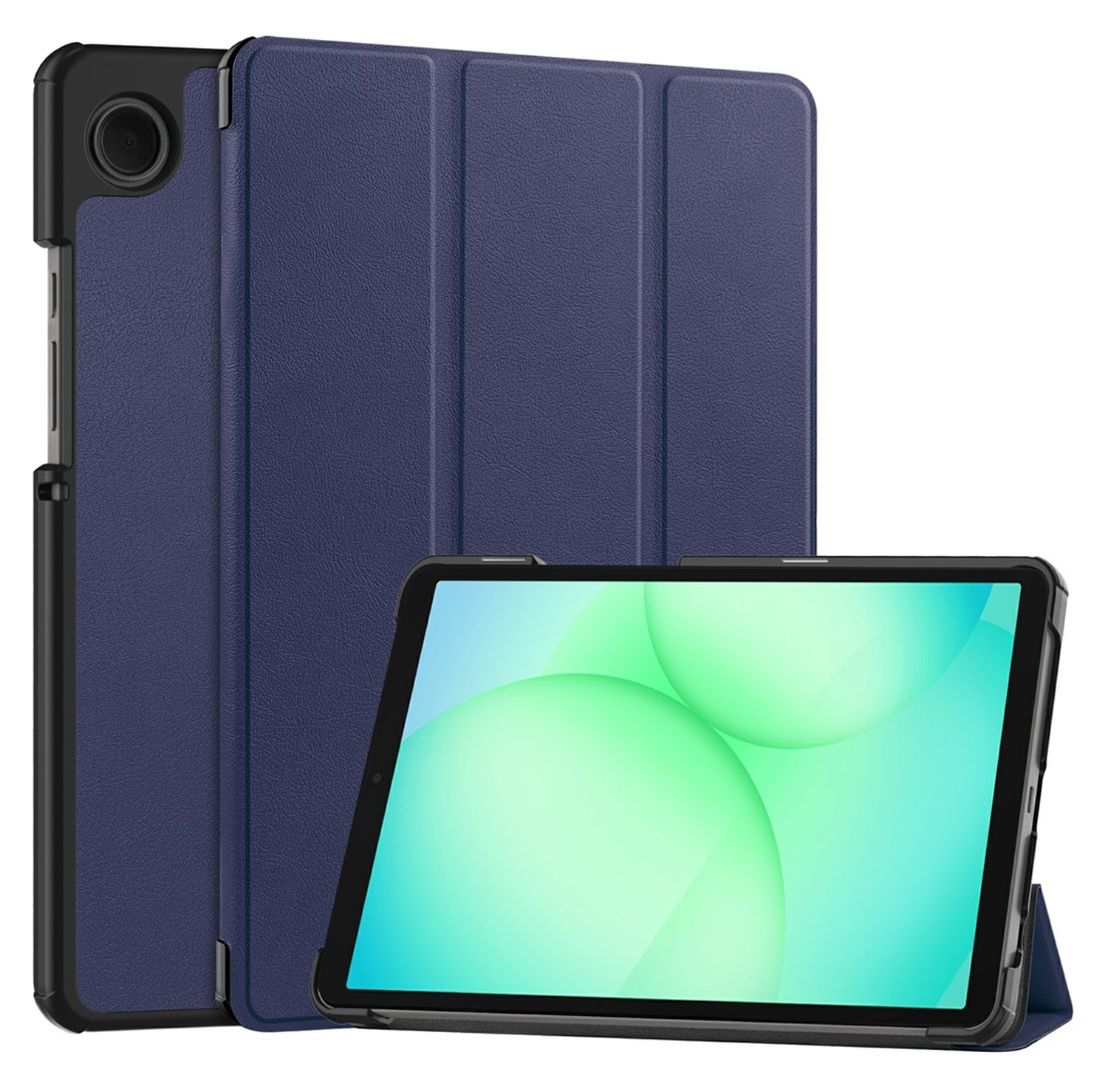 Samsung Galaxy Tab A11 Hoes Tri-Fold Book Case met Standaard Blauw afbeelding 1