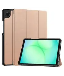 Samsung Galaxy Tab A11 Hoes Tri-Fold Book Case met Standaard Roze Goud afbeelding