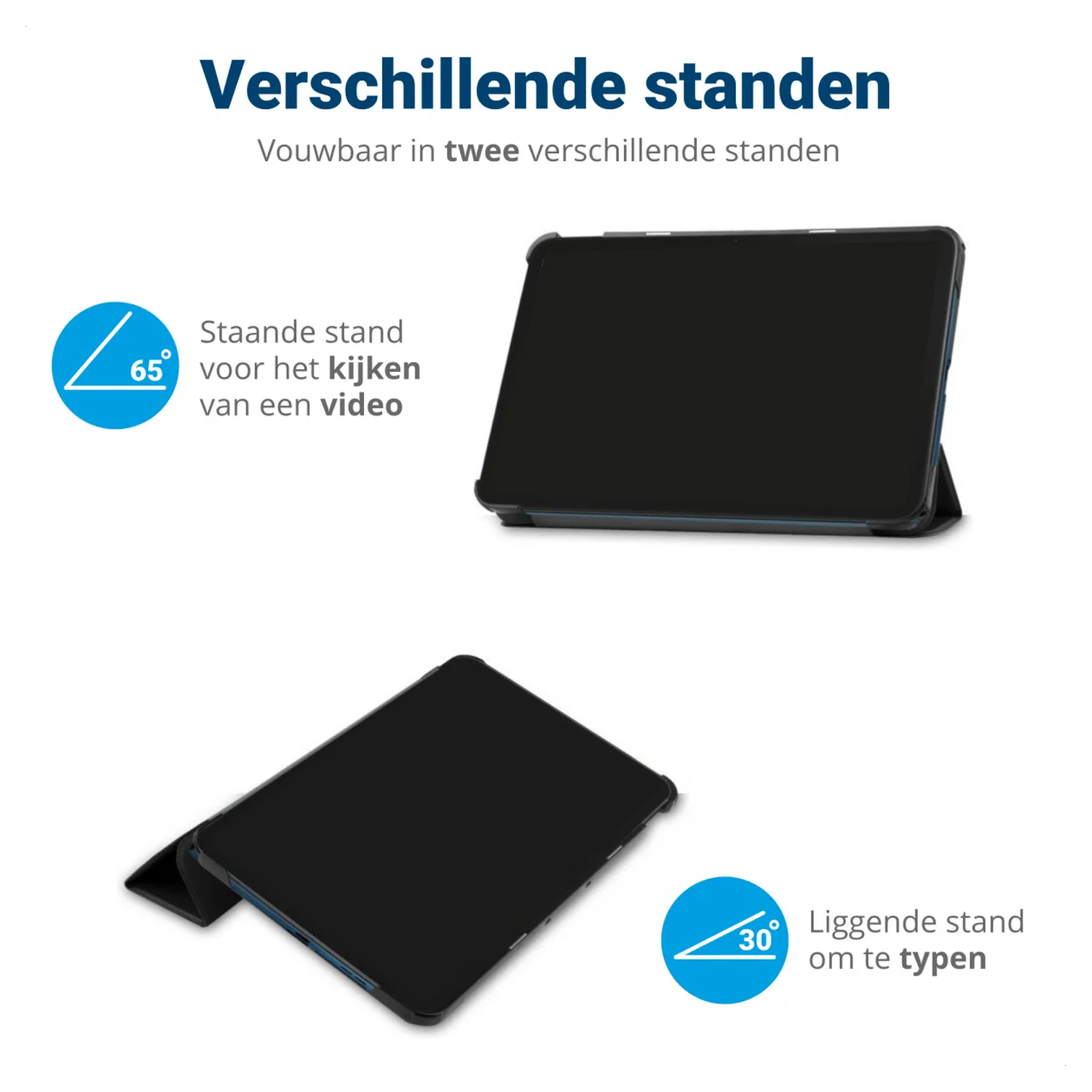 Samsung Galaxy Tab A11 Hoes Tri-Fold Book Case met Standaard Roze Goud afbeelding 5