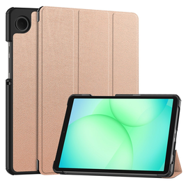 Samsung Galaxy Tab A11 Hoes Tri-Fold Book Case met Standaard Roze Goud