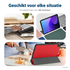 Samsung Galaxy Tab A11 Hoes Tri-Fold Book Case met Standaard Rood afbeelding 6