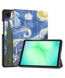 Samsung Galaxy Tab A11 Hoes Tri-Fold Book Case met Standaard Sterrennacht afbeelding