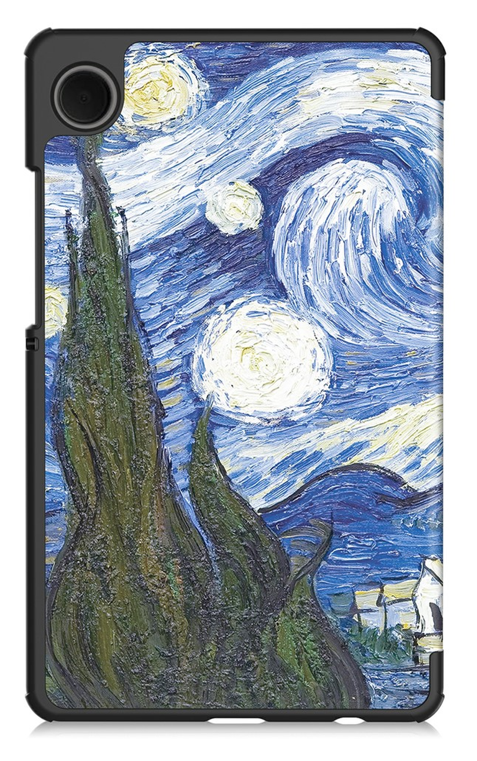 Samsung Galaxy Tab A11 Hoes Tri-Fold Book Case met Standaard Sterrennacht afbeelding 2