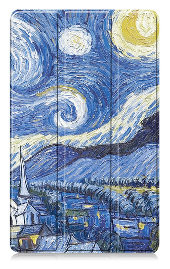 Samsung Galaxy Tab A11 Hoes Tri-Fold Book Case met Standaard Sterrennacht afbeelding 9