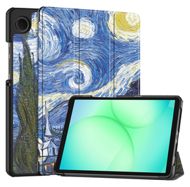 Samsung Galaxy Tab A11 Hoes Tri-Fold Book Case met Standaard Sterrennacht