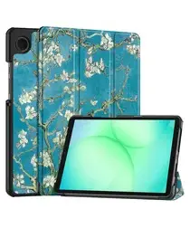 Samsung Galaxy Tab A11 Hoes Tri-Fold Book Case met Standaard Blossom afbeelding