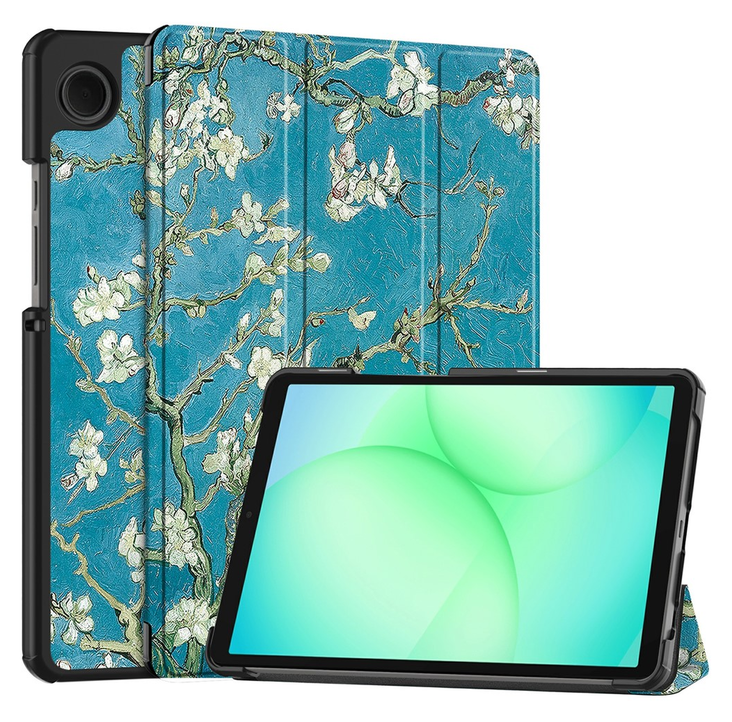 Samsung Galaxy Tab A11 Hoes Tri-Fold Book Case met Standaard Blossom afbeelding 1