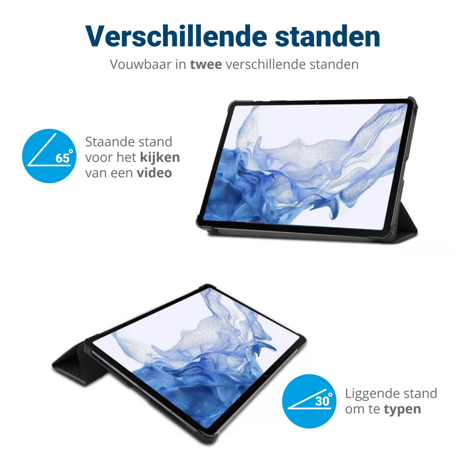 Samsung Galaxy Tab A11 Hoes Tri-Fold Book Case met Standaard Touch afbeelding 5