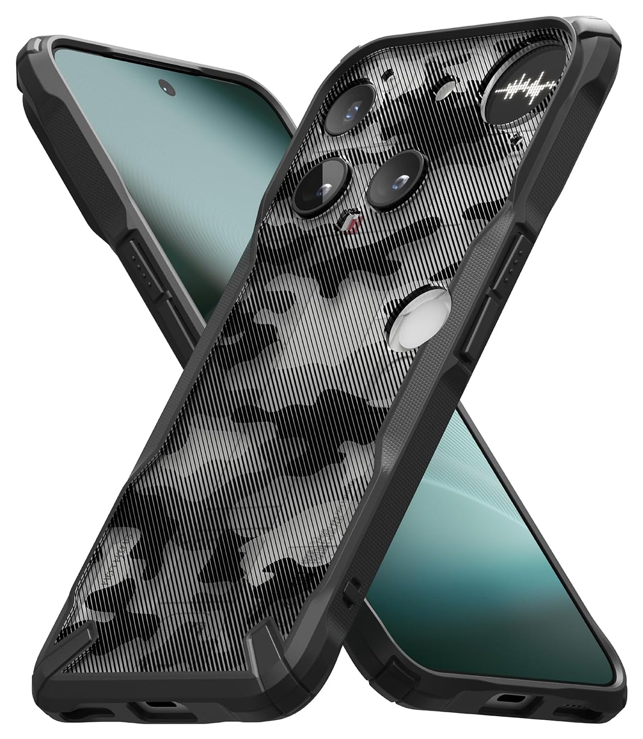 Ringke Fusion X Nothing Phone (3) Hoesje Back Cover Camo Zwart afbeelding 1