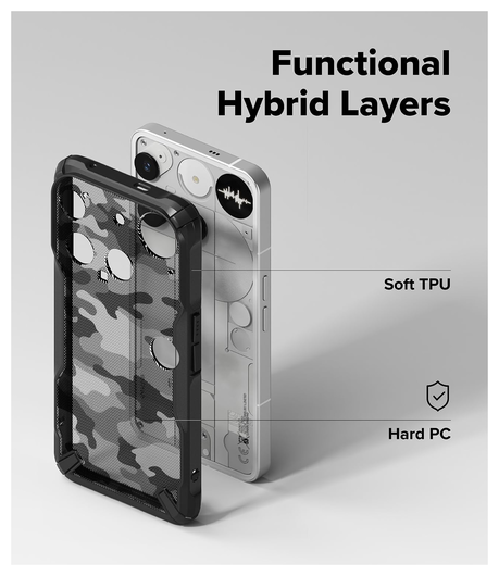 Ringke Fusion X Nothing Phone (3) Hoesje Back Cover Camo Zwart afbeelding 6