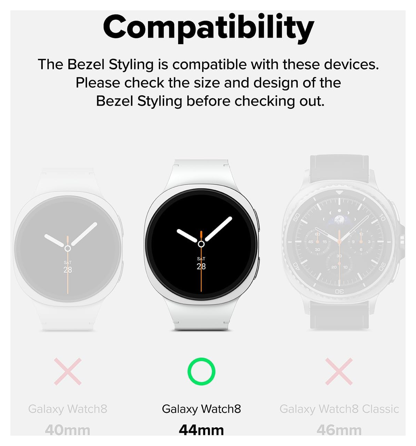 Ringke Bezel Styling - Galaxy Watch 8 44MM - Randbeschermer - Zilver afbeelding 2