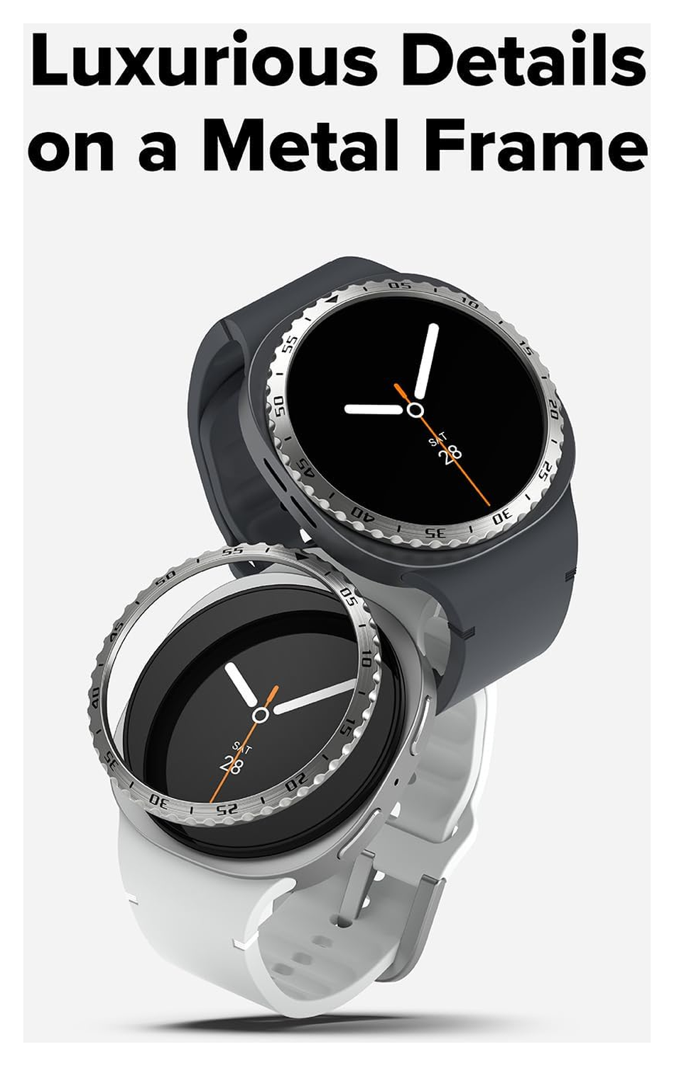 Ringke Bezel Styling - Galaxy Watch 8 44MM - Randbeschermer - Zilver afbeelding 3