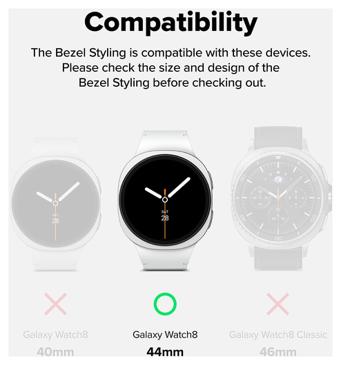 Ringke Bezel Styling - Galaxy Watch 8 44MM - Randbeschermer - Zilver afbeelding 2