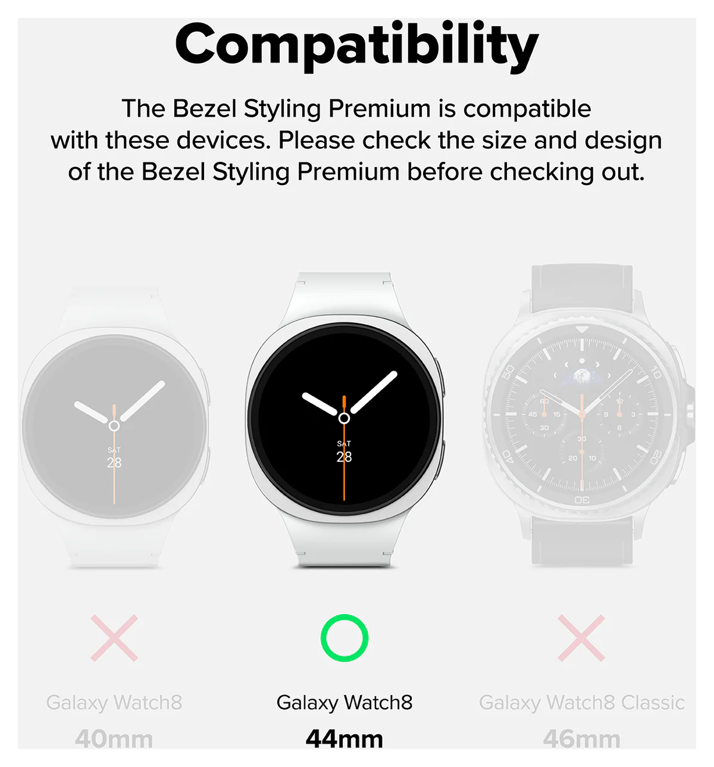 Ringke Bezel Styling - Galaxy Watch 8 44MM - Randbeschermer - Premium Zwart afbeelding 2