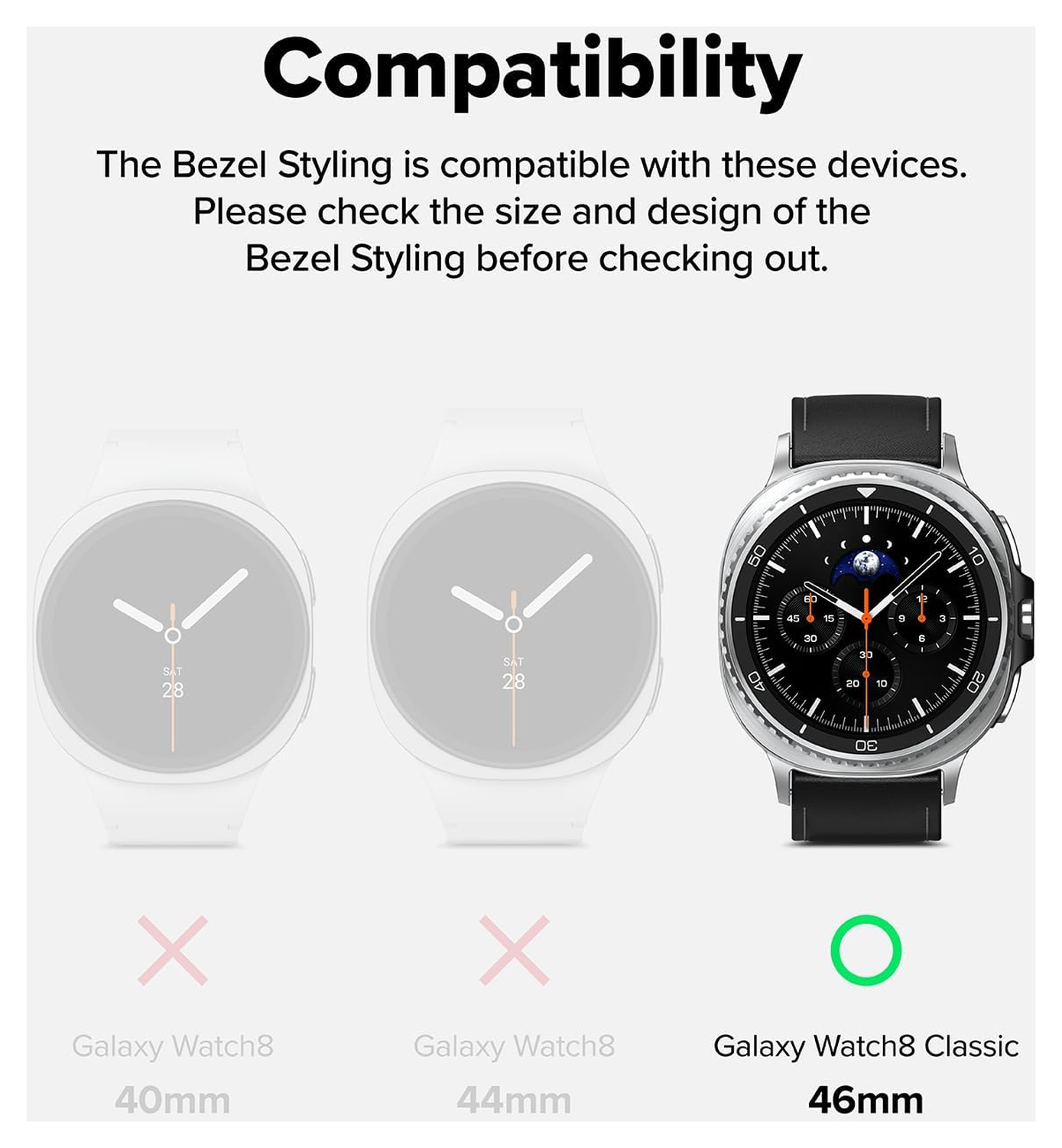 Ringke Bezel - Galaxy Watch 8 Classic 46MM - Randbeschermer - Zilver afbeelding 2