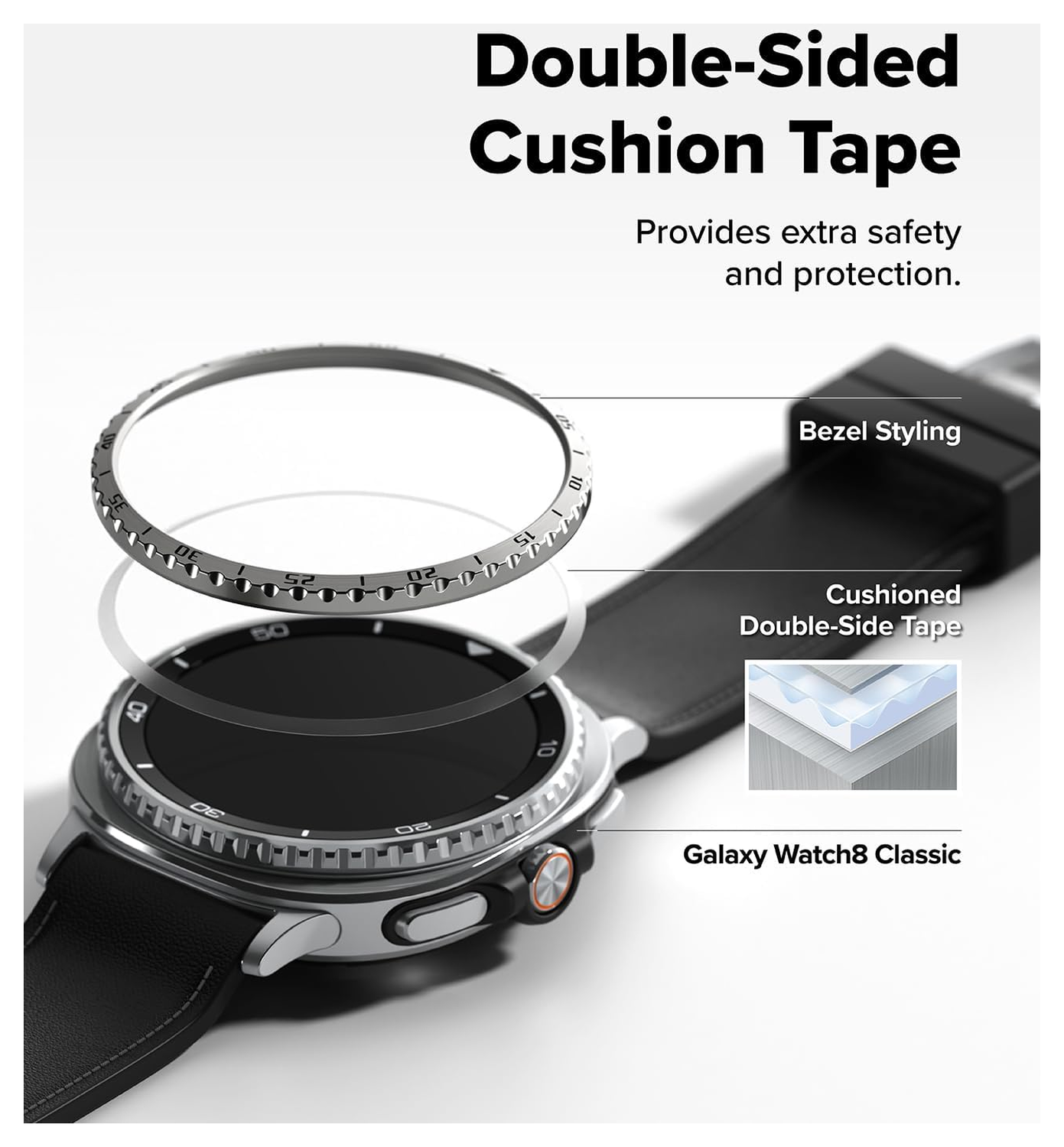 Ringke Bezel - Galaxy Watch 8 Classic 46MM - Randbeschermer - Zilver afbeelding 6