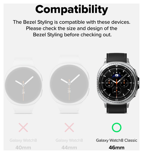 Ringke Bezel - Galaxy Watch 8 Classic 46MM - Randbeschermer - Zilver afbeelding 2