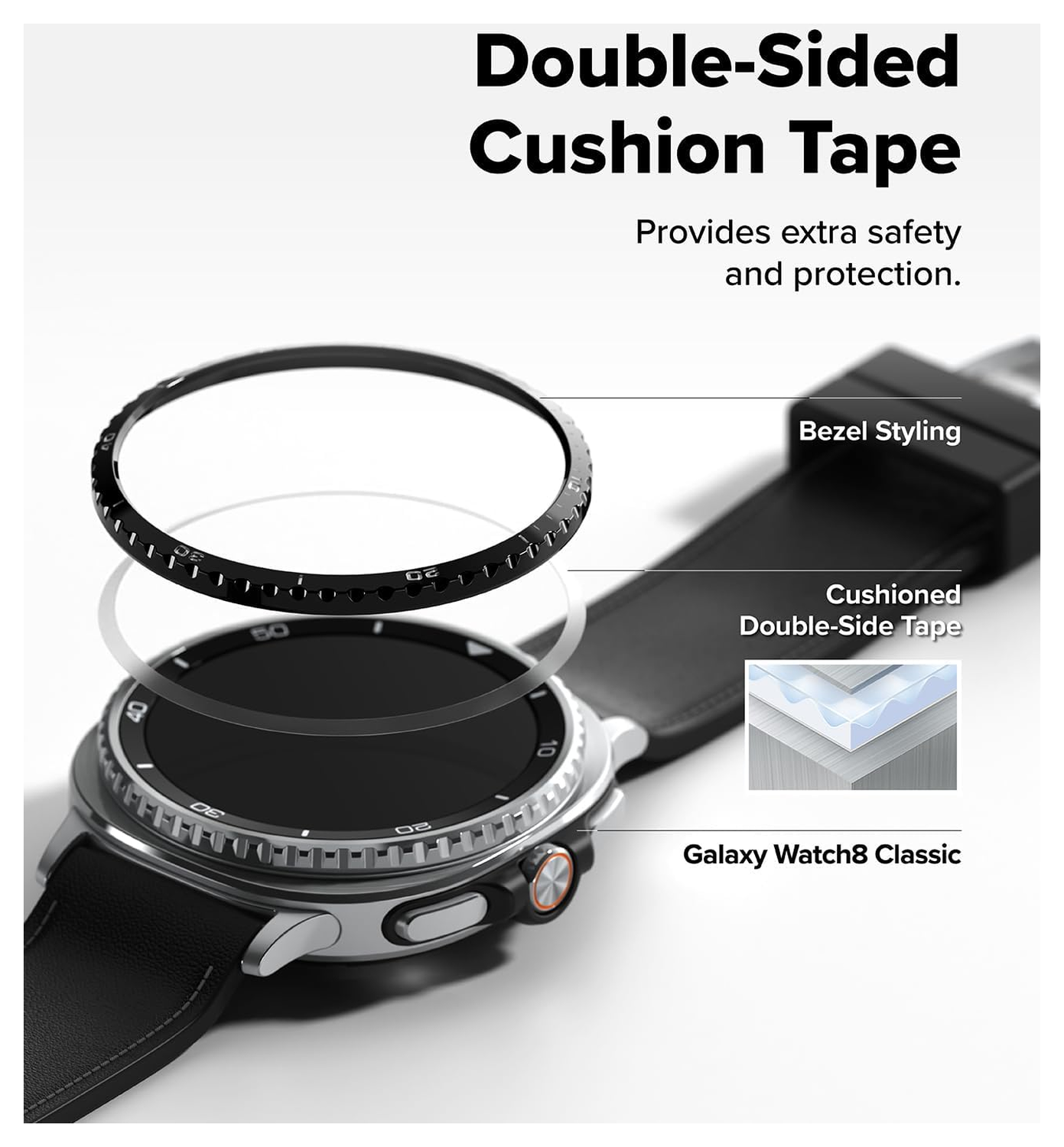 Ringke Bezel - Galaxy Watch 8 Classic 46MM - Randbeschermer - Zwart afbeelding 6