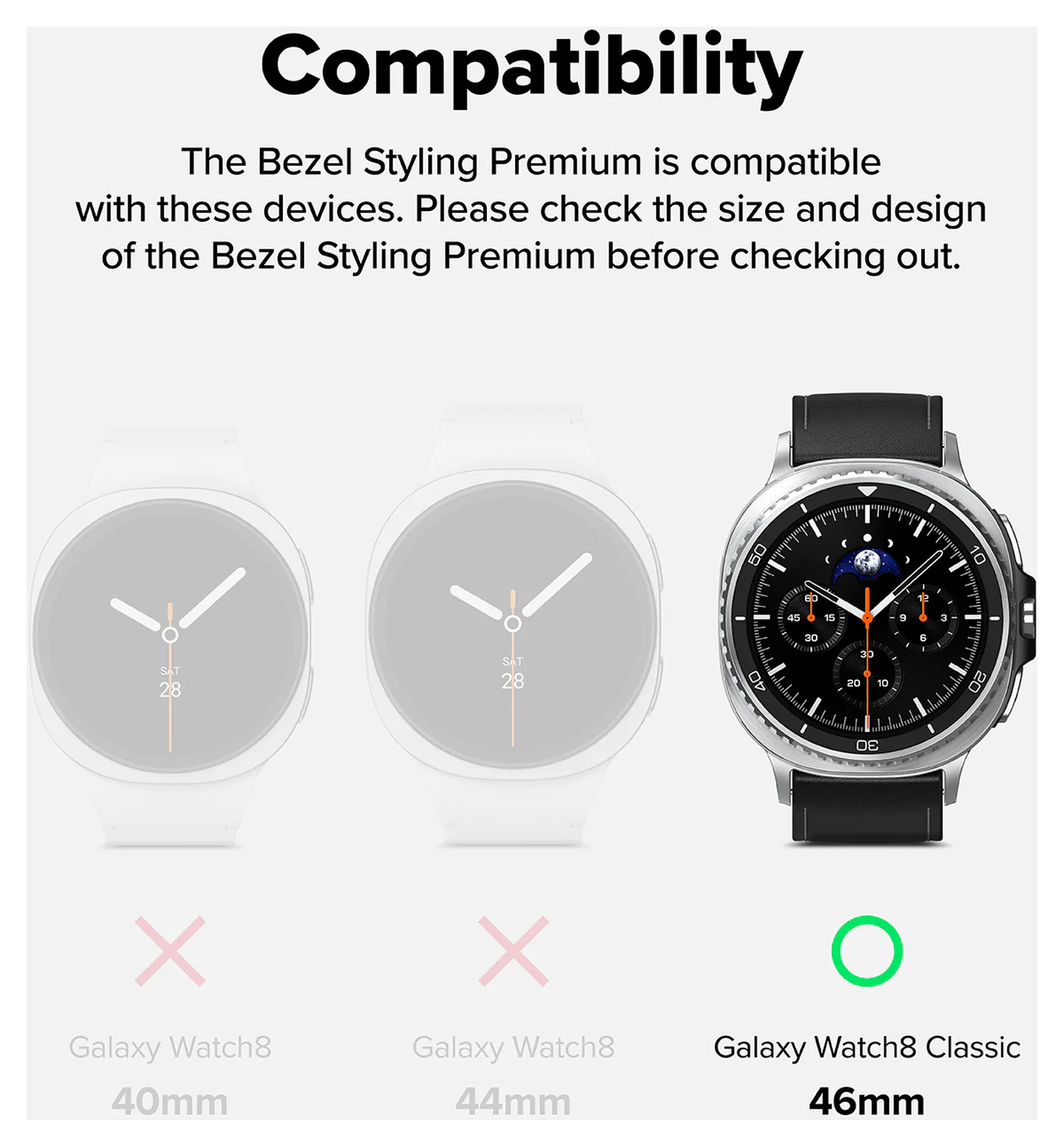 Ringke Bezel - Galaxy Watch 8 Classic 46MM - Randbeschermer - Premium Zwart afbeelding 2