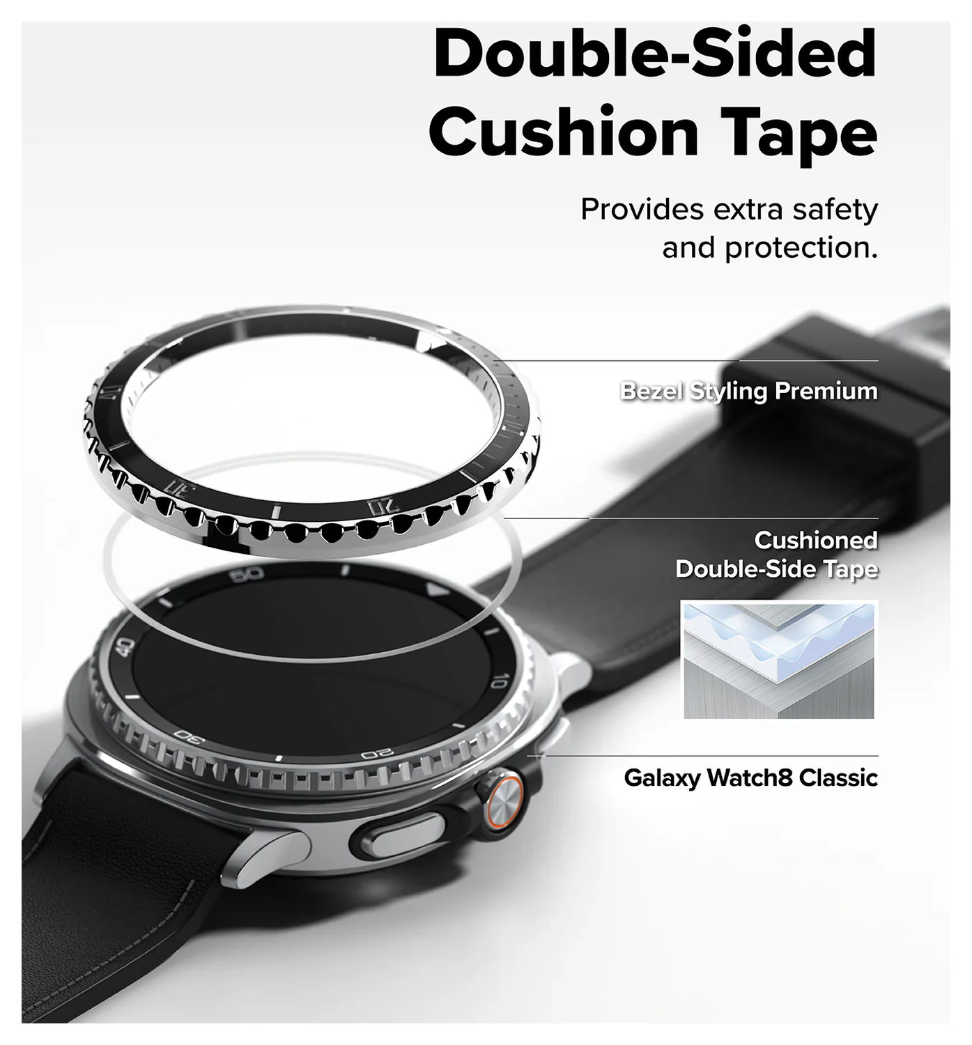 Ringke Bezel - Galaxy Watch 8 Classic 46MM - Randbeschermer - Premium Zwart afbeelding 6