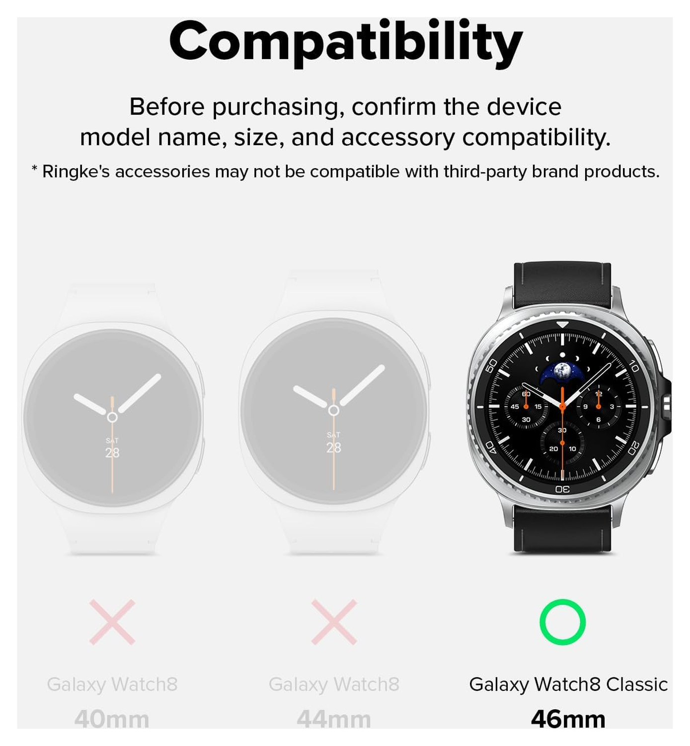 Ringke Tempered Glass Pro - Samsung Watch 8 Classic Screen Protector - 2-Pack afbeelding 2